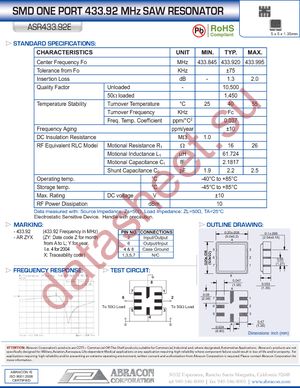 ASR433.92E datasheet  